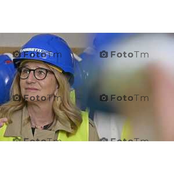 Bergamo sopralluogo all’ex principe di Napoli, via Pignolo l’avanzamento dei lavori, l’assessore alla Rigenerazione urbana Francesco Valesini, Luigi e Pietro Ferrara per Rinascimento Holding, Pia Locatelli, presidente della Fondazione A. J. Zaninoni, Leonardo Angelini, direttore dei lavori con Ferretti Casa. nella foto Elena Carnevali 4 maggio 2026 cronaca Bergamo Italia Foto Tiziano Manzoni Lapresse