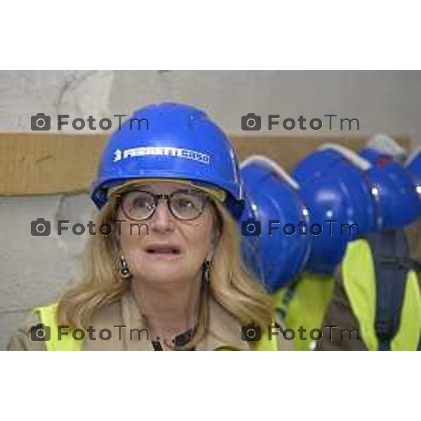 Bergamo sopralluogo all’ex principe di Napoli, via Pignolo l’avanzamento dei lavori, l’assessore alla Rigenerazione urbana Francesco Valesini, Luigi e Pietro Ferrara per Rinascimento Holding, Pia Locatelli, presidente della Fondazione A. J. Zaninoni, Leonardo Angelini, direttore dei lavori con Ferretti Casa. nella foto Elena Carnevali 4 maggio 2026 cronaca Bergamo Italia Foto Tiziano Manzoni Lapresse