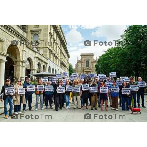 Bergamo, 16 maggio 2026 - I Commercianti di Bergamo radunati dal Comitato Bergamo inCentro e Patto per il Nord partecipano ad un Flash Mob in piazza nel centro piacentiniano di Bergamo per chiedere più sicurezza. Intervengono Silvano Sacchi, presidente Comitato Bergamo inCentro, Serena Fassi per Patto per il Nord, Tiziana Fausti e Shirlen Villaroel (edicolante).