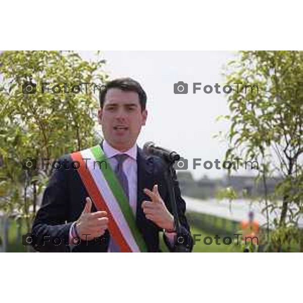 Chignolo D\'isola Bergamo Italgen parco fotovoltaico piu grande della lombardia 20 maggio 2026 cronaca Bergamo Italia Saul Pedruzzi siondaco di chignolo Foto Tiziano Manzoni Lapresse