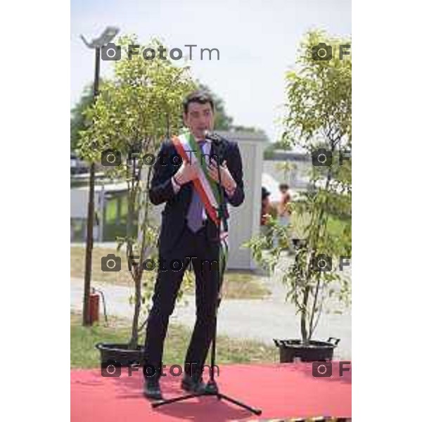 Chignolo D\'isola Bergamo Italgen parco fotovoltaico piu grande della lombardia 20 maggio 2026 cronaca Bergamo Italia Saul Pedruzzi siondaco di chignolo Foto Tiziano Manzoni Lapresse