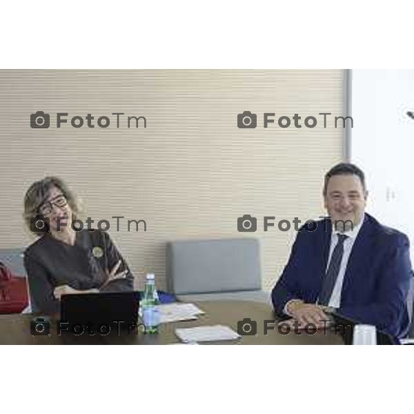 Bergamo punto sull’attività Presidente di Confindustria Bergamo Giovanna Ricuperati e il Direttore Generale Paolo Piantoni. 28 maggio 2026 cronaca Bergamo Italia Foto Tiziano Manzoni Lapresse