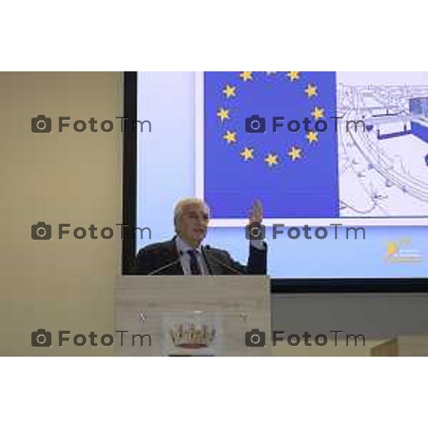 Bergamo Bergamo Convegno Guardia di Finanza "Dall\'Europa ai territori: come utilizzare i fondi UE per lo sviluppo locale" Intervento del ministro Tommaso Foti 29 maggio 2026 cronaca Bergamo Italia Foto Tiziano Manzoni Lapresse