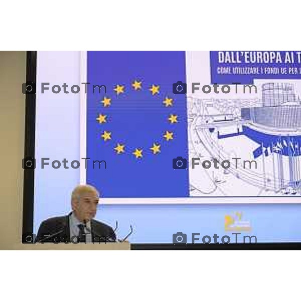 Bergamo Bergamo Convegno Guardia di Finanza "Dall\'Europa ai territori: come utilizzare i fondi UE per lo sviluppo locale" Intervento del ministro Tommaso Foti 29 maggio 2026 cronaca Bergamo Italia Foto Tiziano Manzoni Lapresse