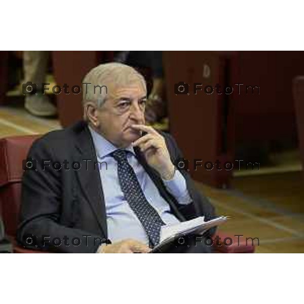 Bergamo Bergamo Convegno Guardia di Finanza "Dall\'Europa ai territori: come utilizzare i fondi UE per lo sviluppo locale" Intervento del ministro Tommaso Foti 29 maggio 2026 cronaca Bergamo Italia Foto Tiziano Manzoni Lapresse