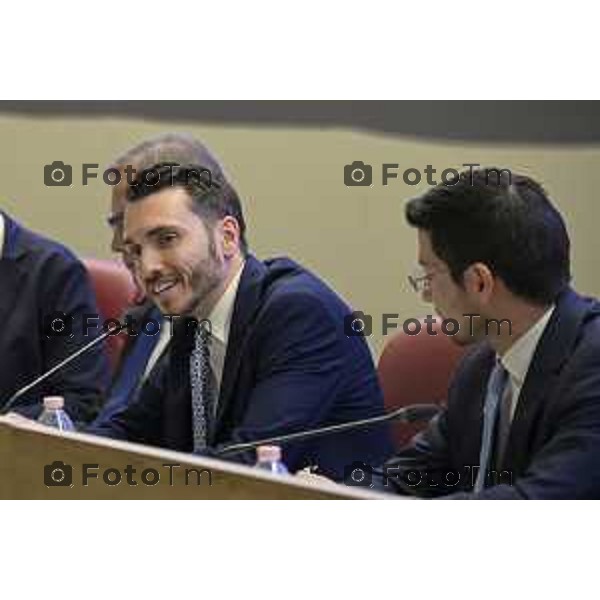 Bergamo Bergamo Convegno Guardia di Finanza "Dall\'Europa ai territori: come utilizzare i fondi UE per lo sviluppo locale" Intervento Giovanni Crosetto 29 maggio 2026 cronaca Bergamo Italia Giovanni Crosetto Foto Tiziano Manzoni Lapresse