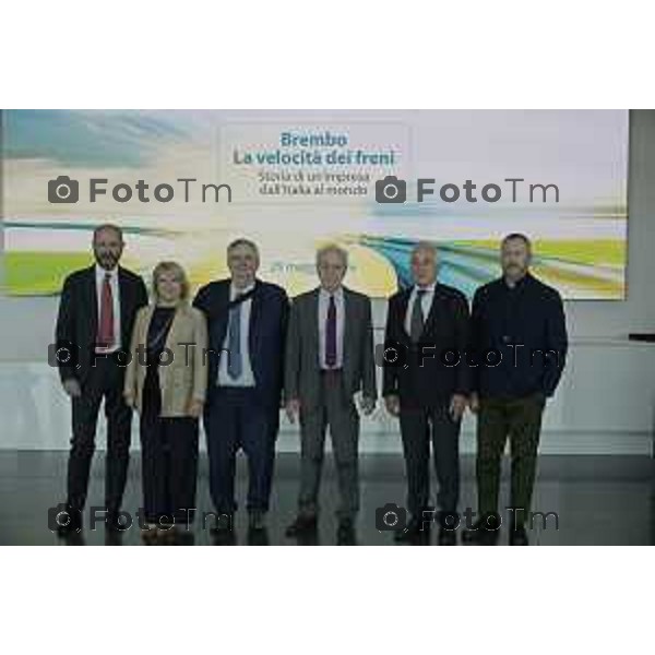Bergamo presentazione del libro “Brembo - La velocità dei freni, storia di un’impresa dall’Italia al mondo” di Paolo Bricco con Enrico Letta e Francesco Giaazzi 29 maggio 2026 cronaca Bergamo Italia Foto Tiziano Manzoni Lapresse
