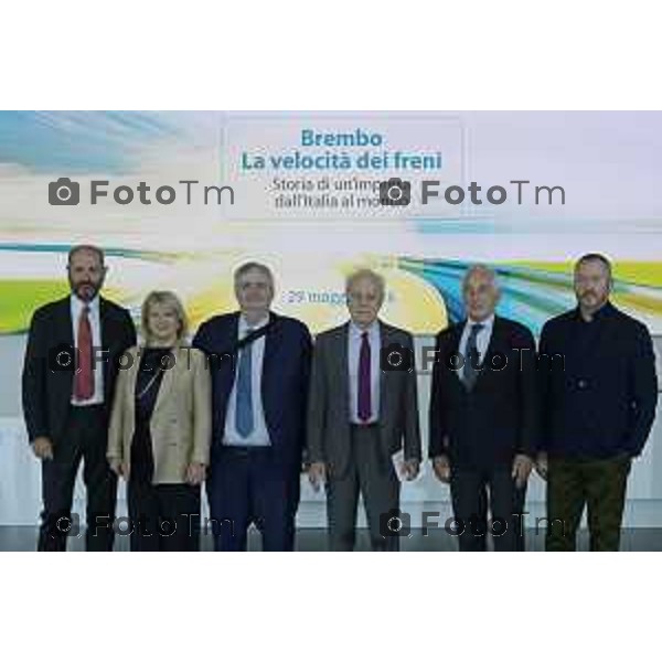 Bergamo presentazione del libro “Brembo - La velocità dei freni, storia di un’impresa dall’Italia al mondo” di Paolo Bricco con Enrico Letta e Francesco Giaazzi 29 maggio 2026 cronaca Bergamo Italia Foto Tiziano Manzoni Lapresse