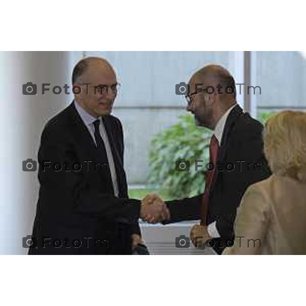 Bergamo presentazione del libro “Brembo - La velocità dei freni, storia di un’impresa dall’Italia al mondo” di Paolo Bricco con Enrico Letta e Francesco Giaazzi 29 maggio 2026 cronaca Bergamo Italia Foto Tiziano Manzoni Lapresse