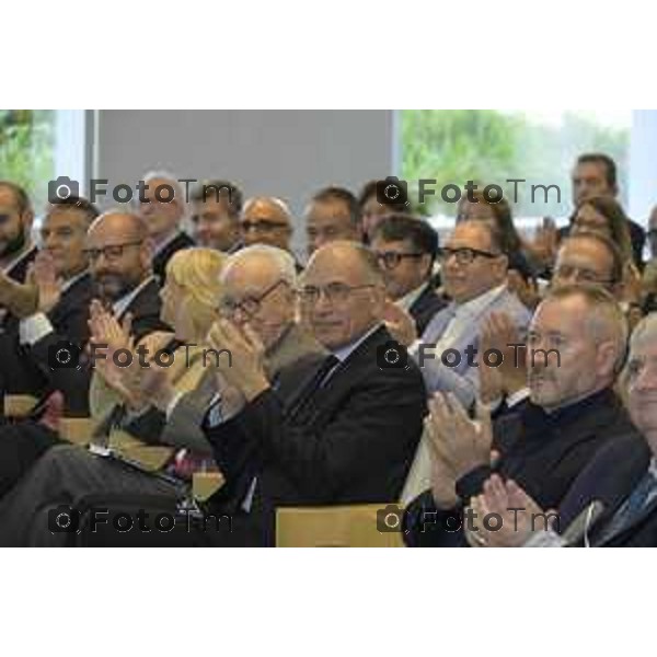 Bergamo presentazione del libro “Brembo - La velocità dei freni, storia di un’impresa dall’Italia al mondo” di Paolo Bricco con Enrico Letta e Francesco Giaazzi 29 maggio 2026 cronaca Bergamo Italia Foto Tiziano Manzoni Lapresse