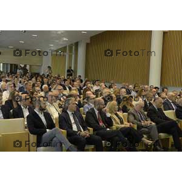 Bergamo presentazione del libro “Brembo - La velocità dei freni, storia di un’impresa dall’Italia al mondo” di Paolo Bricco con Enrico Letta e Francesco Giaazzi 29 maggio 2026 cronaca Bergamo Italia Foto Tiziano Manzoni Lapresse