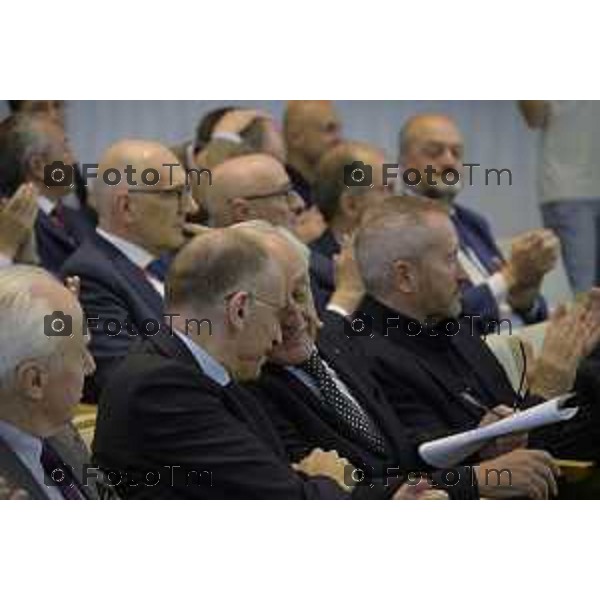 Bergamo presentazione del libro “Brembo - La velocità dei freni, storia di un’impresa dall’Italia al mondo” di Paolo Bricco con Enrico Letta e Francesco Giaazzi 29 maggio 2026 cronaca Bergamo Italia Foto Tiziano Manzoni Lapresse