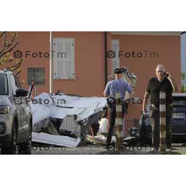 L\'ultraleggero distrutto tra le case di Valbrembo Il sindaco di Valbrembo Veniero Arrigoni 1 Giugno 2026 cronaca Bergamo Italia Foto Tiziano Manzoni Lapresse