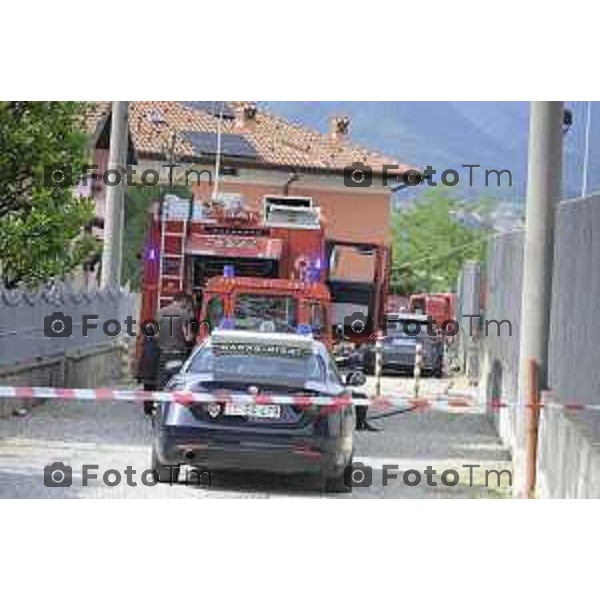 L\'ultraleggero distrutto tra le case di Valbrembo Bergamo 1 Giugno 2026 cronaca Bergamo Italia Foto Tiziano Manzoni Lapresse
