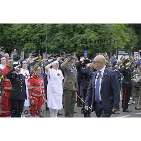 Bergamo festa della Repubblica – 80 anni piazza Vittorio Veneto Prefettura di Bergamo. 2 Giugno 2026 cronaca Bergamo Italia Foto Tiziano Manzoni Lapresse