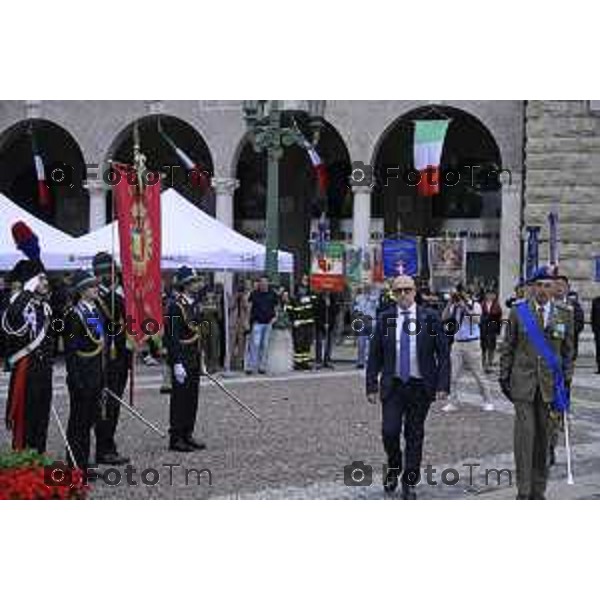 Bergamo festa della Repubblica – 80 anni piazza Vittorio Veneto Prefettura di Bergamo. 2 Giugno 2026 cronaca Bergamo Italia Foto Tiziano Manzoni Lapresse