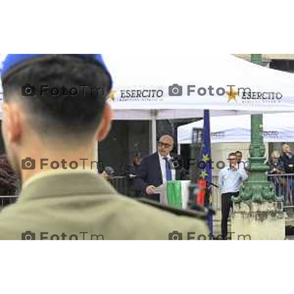 Bergamo festa della Repubblica – 80 anni piazza Vittorio Veneto Prefettura di Bergamo. 2 Giugno 2026 cronaca Bergamo Italia Foto Tiziano Manzoni Lapresse