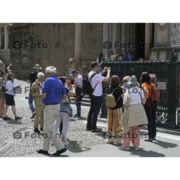 Bergamo Città Alta Piazza vecchia Cappella santa maria maggiore turisti 4-Giugno 2026 cronaca Bergamo Italia Foto Tiziano Manzoni Lapresse