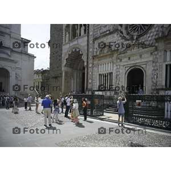 Bergamo Città Alta Piazza vecchia Cappella santa maria maggiore turisti 4-Giugno 2026 cronaca Bergamo Italia Foto Tiziano Manzoni Lapresse
