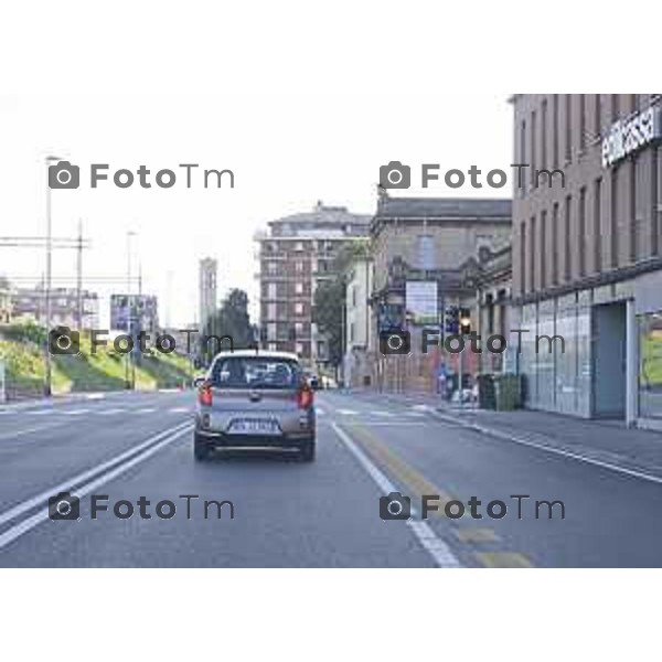 Bergamo nuova sgnaletica Bergamo via paleocopa e-BRT Bergamo-Dalmine-Verdellino 23 giugnoo 2026 cronaca Bergamo Italia Foto Tiziano Manzoni Lapresse