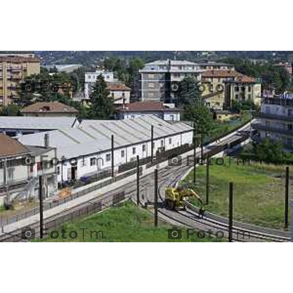 Bergamo Linea T2 Bergamo - Villa d\'Almè Tramvia della Valle Brembana Lavori fermate e vecchie stazioni 23 Giugno 2026 cronaca Bergamo Italia Foto Tiziano Manzoni Lapresse