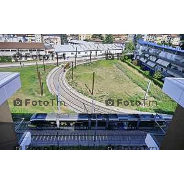 Bergamo Linea T2 Bergamo - Villa d\'Almè Tramvia della Valle Brembana Lavori fermate e vecchie stazioni 23 Giugno 2026 cronaca Bergamo Italia Foto Tiziano Manzoni Lapresse