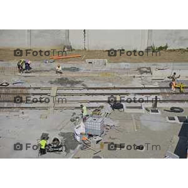 Bergamo Linea T2 Bergamo - Villa d\'Almè Tramvia della Valle Brembana Lavori fermate e vecchie stazioni 23 Giugno 2026 cronaca Bergamo Italia Foto Tiziano Manzoni Lapresse