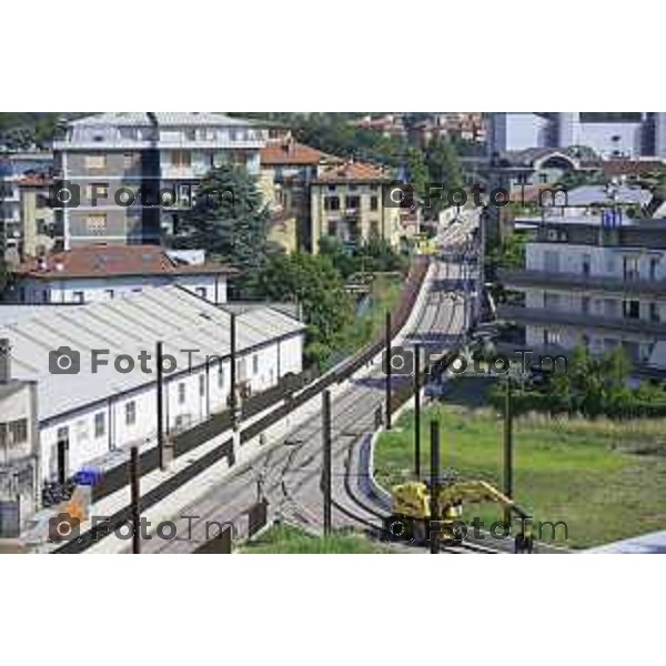 Bergamo Linea T2 Bergamo - Villa d\'Almè Tramvia della Valle Brembana Lavori fermate e vecchie stazioni 23 Giugno 2026 cronaca Bergamo Italia Foto Tiziano Manzoni Lapresse