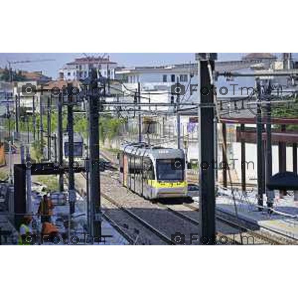 Bergamo Linea T2 Bergamo - Villa d\'Almè Tramvia della Valle Brembana Lavori fermate e vecchie stazioni 23 Giugno 2026 cronaca Bergamo Italia Foto Tiziano Manzoni Lapresse