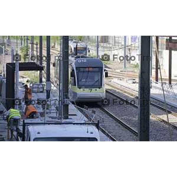 Bergamo Linea T2 Bergamo - Villa d\'Almè Tramvia della Valle Brembana Lavori fermate e vecchie stazioni 23 Giugno 2026 cronaca Bergamo Italia Foto Tiziano Manzoni Lapresse