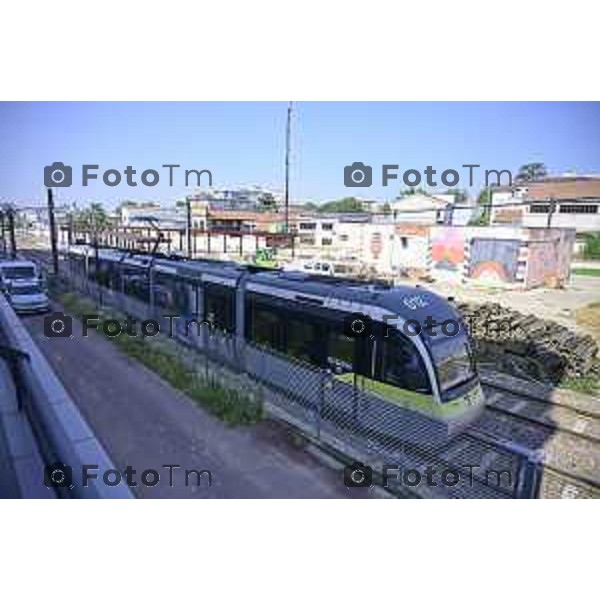 Bergamo Linea T2 Bergamo - Villa d\'Almè Tramvia della Valle Brembana Lavori fermate e vecchie stazioni 23 Giugno 2026 cronaca Bergamo Italia Foto Tiziano Manzoni Lapresse