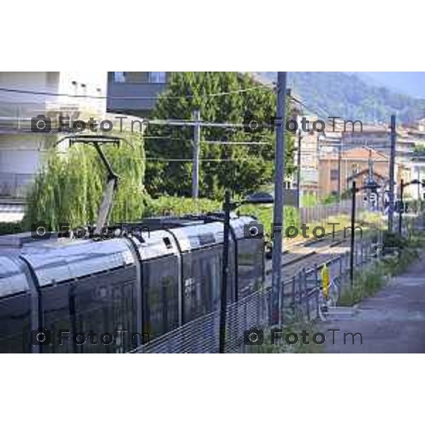 Bergamo Linea T2 Bergamo - Villa d\'Almè Tramvia della Valle Brembana Lavori fermate e vecchie stazioni 23 Giugno 2026 cronaca Bergamo Italia Foto Tiziano Manzoni Lapresse