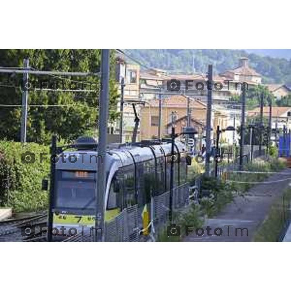 Bergamo Linea T2 Bergamo - Villa d\'Almè Tramvia della Valle Brembana Lavori fermate e vecchie stazioni 23 Giugno 2026 cronaca Bergamo Italia Foto Tiziano Manzoni Lapresse