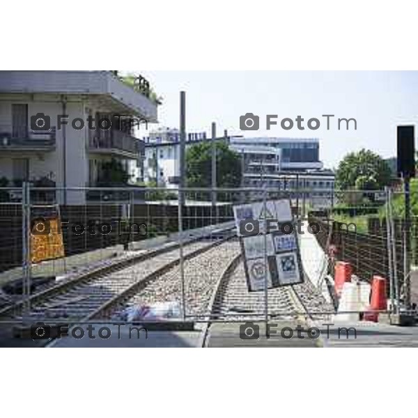 Bergamo Linea T2 Bergamo - Villa d\'Almè Tramvia della Valle Brembana Lavori fermate e vecchie stazioni 23 Giugno 2026 cronaca Bergamo Italia Foto Tiziano Manzoni Lapresse