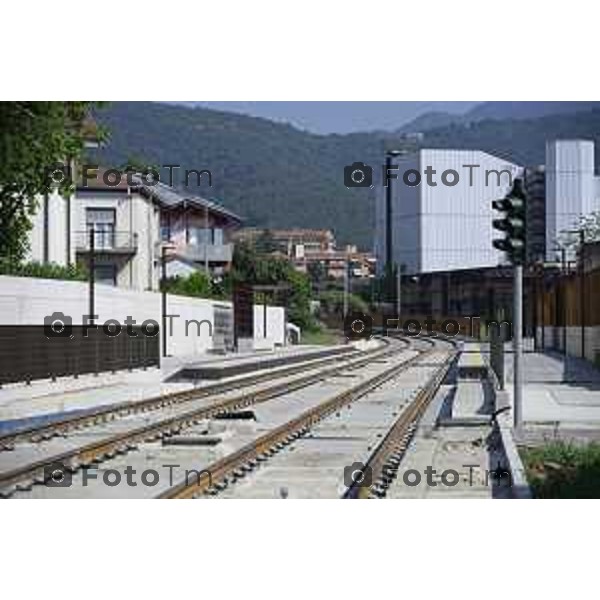 Bergamo Linea T2 Bergamo - Villa d\'Almè Tramvia della Valle Brembana Lavori fermate e vecchie stazioni 23 Giugno 2026 cronaca Bergamo Italia Foto Tiziano Manzoni Lapresse