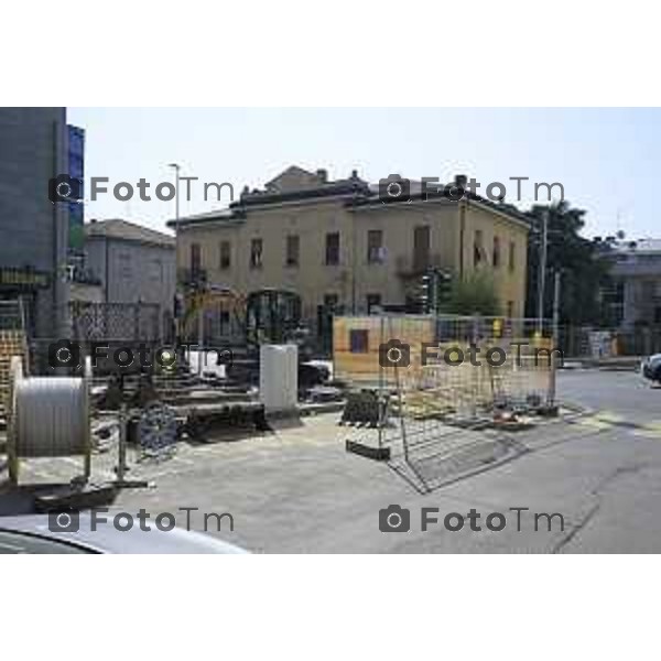 Bergamo Linea T2 Bergamo - Villa d\'Almè Tramvia della Valle Brembana Lavori fermate e vecchie stazioni 23 Giugno 2026 cronaca Bergamo Italia Foto Tiziano Manzoni Lapresse