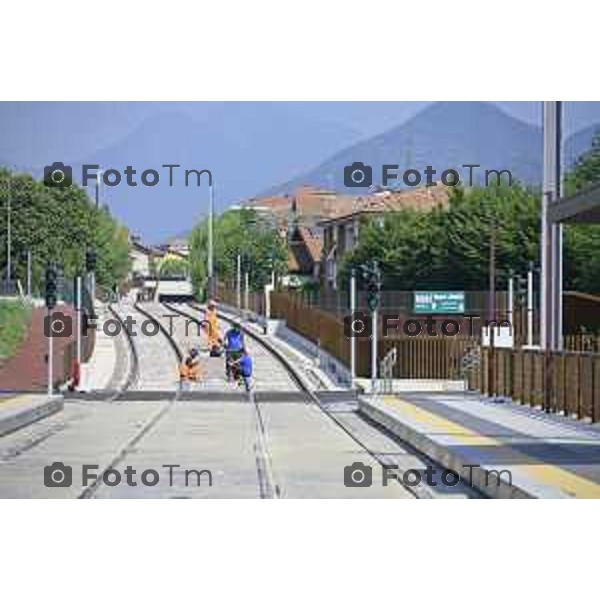 Bergamo Linea T2 Bergamo - Villa d\'Almè Tramvia della Valle Brembana Lavori fermate e vecchie stazioni 23 Giugno 2026 cronaca Bergamo Italia Foto Tiziano Manzoni Lapresse