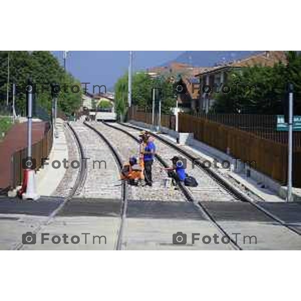 Bergamo Linea T2 Bergamo - Villa d\'Almè Tramvia della Valle Brembana Lavori fermate e vecchie stazioni 23 Giugno 2026 cronaca Bergamo Italia Foto Tiziano Manzoni Lapresse