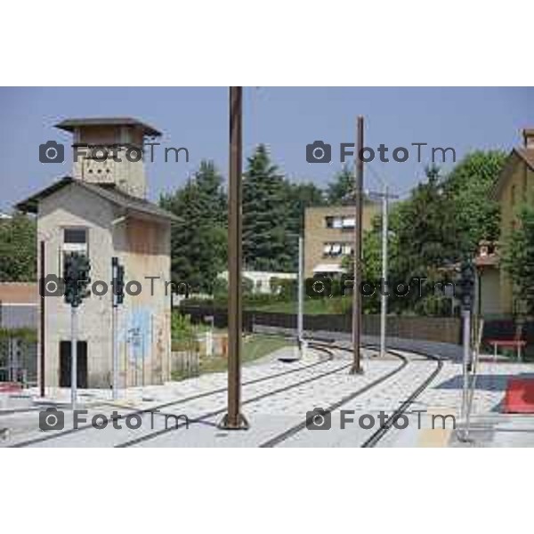 Bergamo Linea T2 Bergamo - Villa d\'Almè Tramvia della Valle Brembana Lavori fermate e vecchie stazioni 23 Giugno 2026 cronaca Bergamo Italia Foto Tiziano Manzoni Lapresse