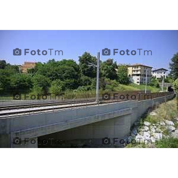 Bergamo Linea T2 Bergamo - Villa d\'Almè Tramvia della Valle Brembana Lavori fermate e vecchie stazioni 23 Giugno 2026 cronaca Bergamo Italia Foto Tiziano Manzoni Lapresse