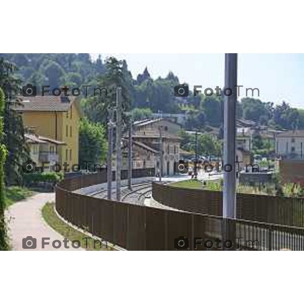 Bergamo Linea T2 Bergamo - Villa d\'Almè Tramvia della Valle Brembana Lavori fermate e vecchie stazioni 23 Giugno 2026 cronaca Bergamo Italia Foto Tiziano Manzoni Lapresse