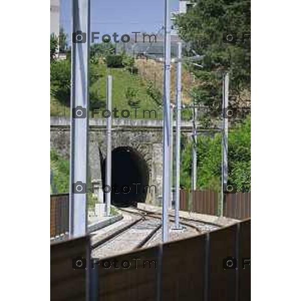 Bergamo Linea T2 Bergamo - Villa d\'Almè Tramvia della Valle Brembana Lavori fermate e vecchie stazioni 23 Giugno 2026 cronaca Bergamo Italia Foto Tiziano Manzoni Lapresse