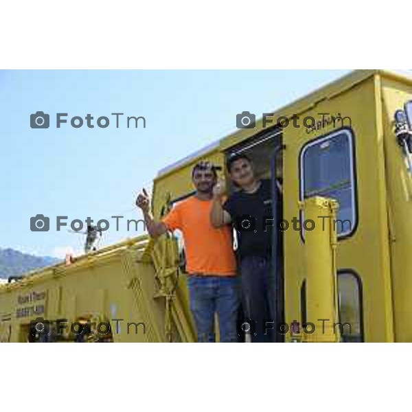 Bergamo Linea T2 Bergamo - Villa d\'Almè Tramvia della Valle Brembana Lavori fermate e vecchie stazioni nella foto tratto Almè 23 Giugno 2026 cronaca Bergamo Italia Foto Tiziano Manzoni Lapresse