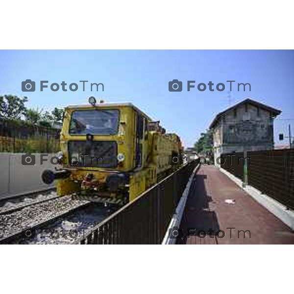 Bergamo Linea T2 Bergamo - Villa d\'Almè Tramvia della Valle Brembana Lavori fermate e vecchie stazioni nella foto tratto Almè 23 Giugno 2026 cronaca Bergamo Italia Foto Tiziano Manzoni Lapresse