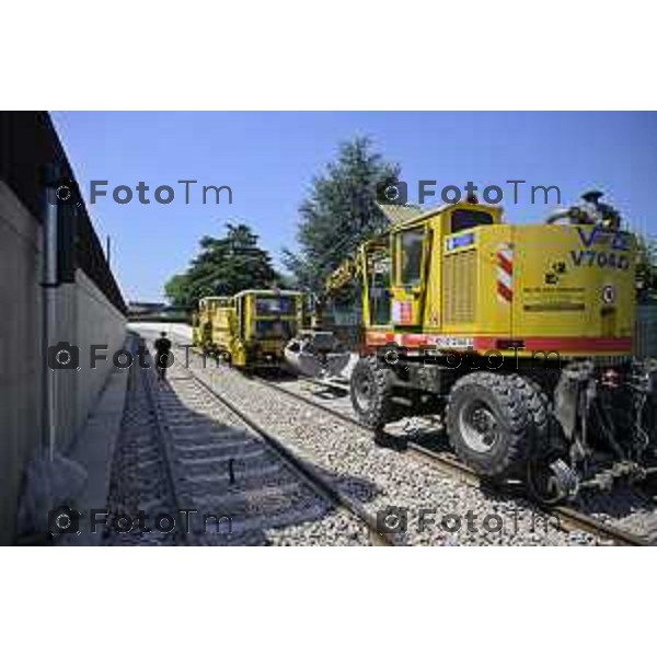 Bergamo Linea T2 Bergamo - Villa d\'Almè Tramvia della Valle Brembana Lavori fermate e vecchie stazioni nella foto tratto Almè 23 Giugno 2026 cronaca Bergamo Italia Foto Tiziano Manzoni Lapresse