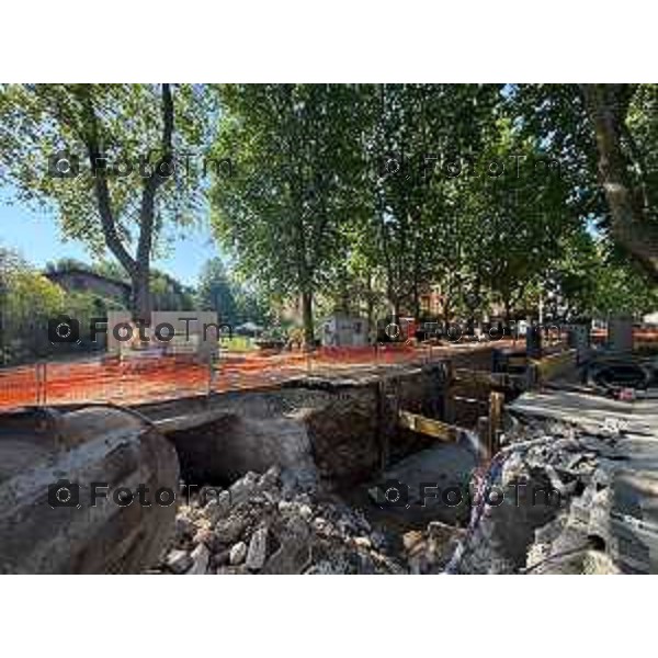 Bergamo cantiere opera dello scolmatore del torrente tremana 20-giugno 2026 cronaca Bergamo Italia Foto Tiziano Manzoni Lapresse
