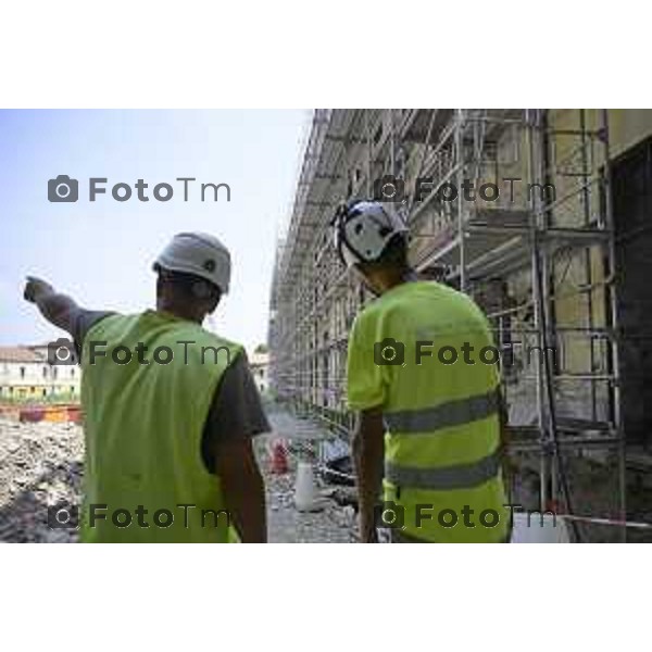 Bergamo sopralluogo al cantiere dell\'ex Caserma Montelungo. 26 giugno 2026 cronaca Bergamo Italia Foto Tiziano Manzoni Lapresse