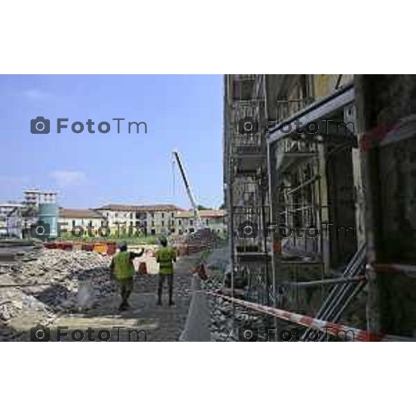 Bergamo sopralluogo al cantiere dell\'ex Caserma Montelungo. 26 giugno 2026 cronaca Bergamo Italia Foto Tiziano Manzoni Lapresse