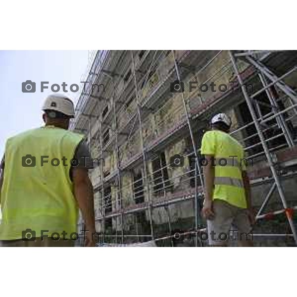 Bergamo sopralluogo al cantiere dell\'ex Caserma Montelungo. 26 giugno 2026 cronaca Bergamo Italia Foto Tiziano Manzoni Lapresse