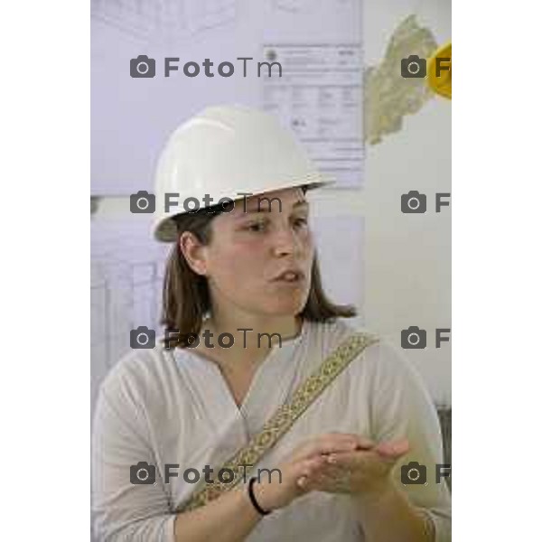 Bergamo sopralluogo al cantiere dell\'ex Caserma Montelungo. Fabiola Cerri, Project Manager del progetto Bergamo Montelungo 26 giugno 2026 cronaca Bergamo Italia Foto Tiziano Manzoni Lapresse